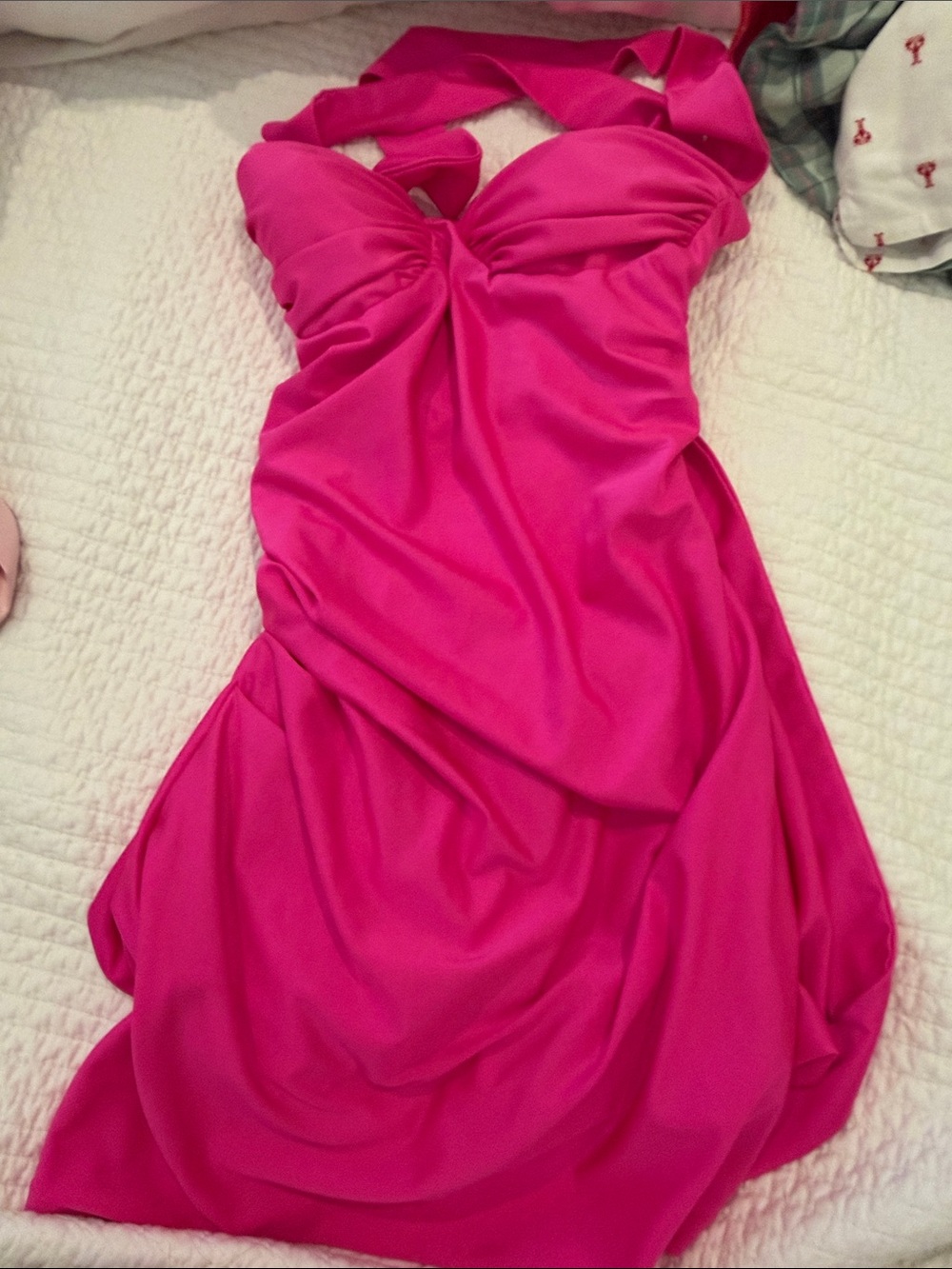 B Darlin Hot Pink Mini Dress, bought long and altered short